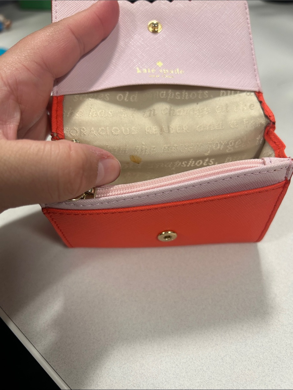 kate spade coral scallop flap card case - Picture 3 of 5